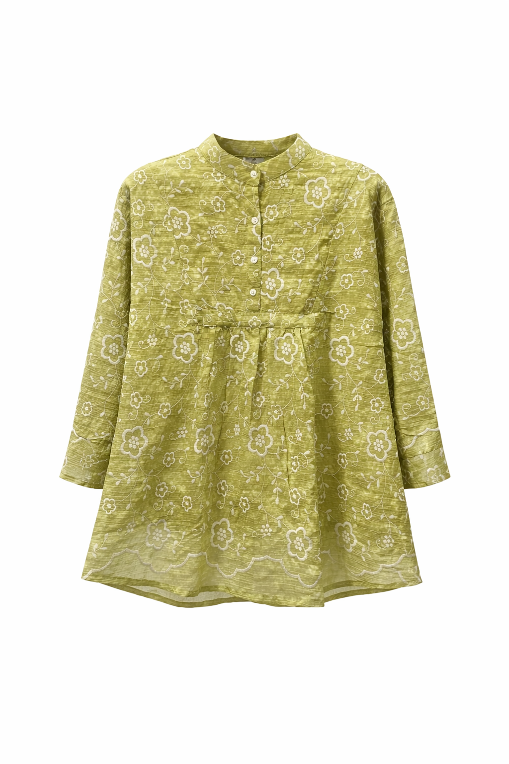 Ethereal Blooms: Pastel Floral Embroidered Tunic