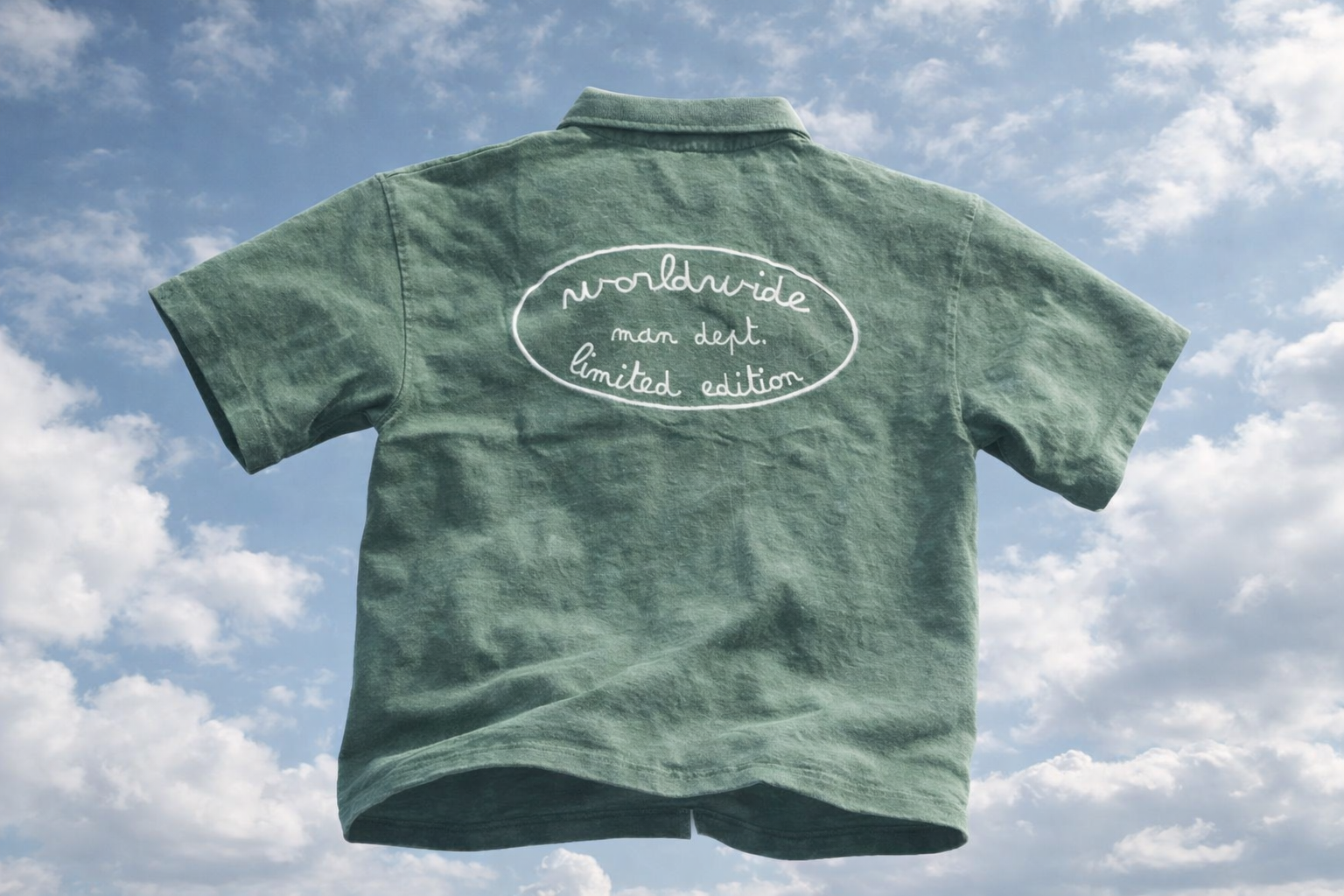 Vintage Washed Green Button-Up Shirt