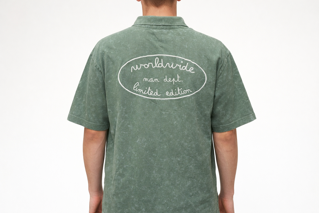 Vintage Washed Green Button-Up Shirt