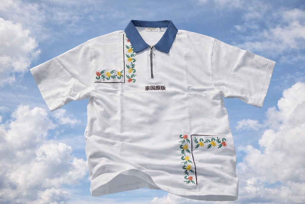 Retro Floral Oversized Polo T-Shirt