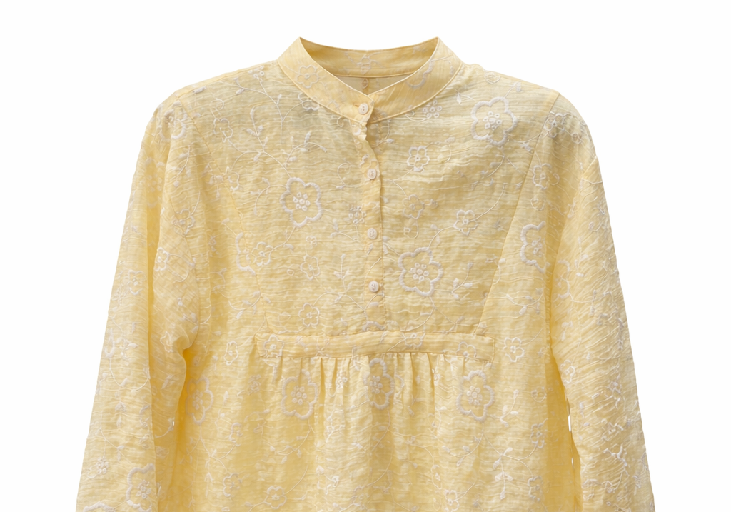 Ethereal Blooms: Pastel Floral Embroidered Tunic