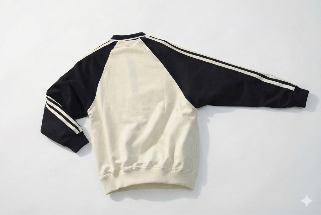 Real Madrid Retro Quarter-Zip Sweatshirt – Cream & Black