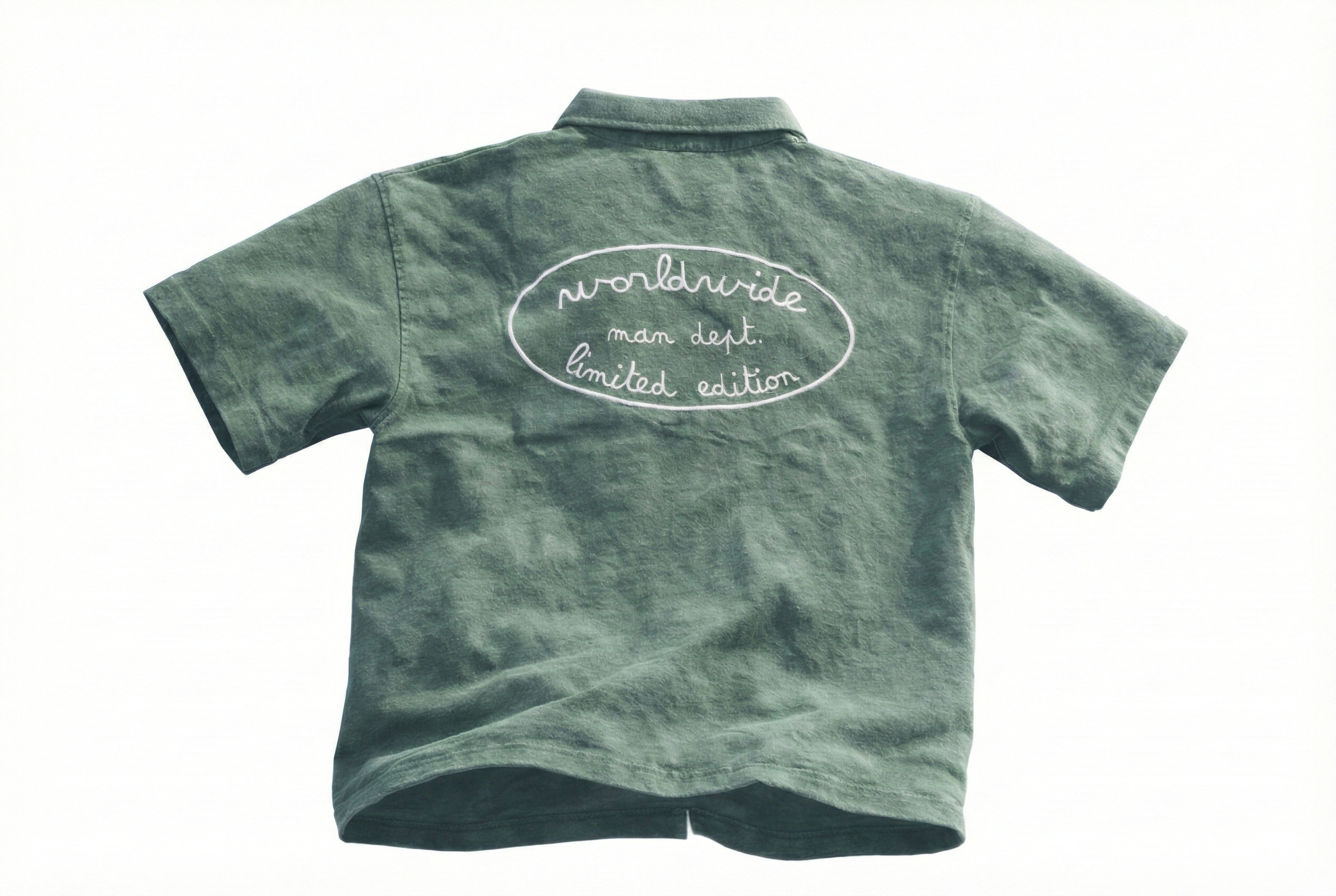 Vintage Washed Green Button-Up Shirt