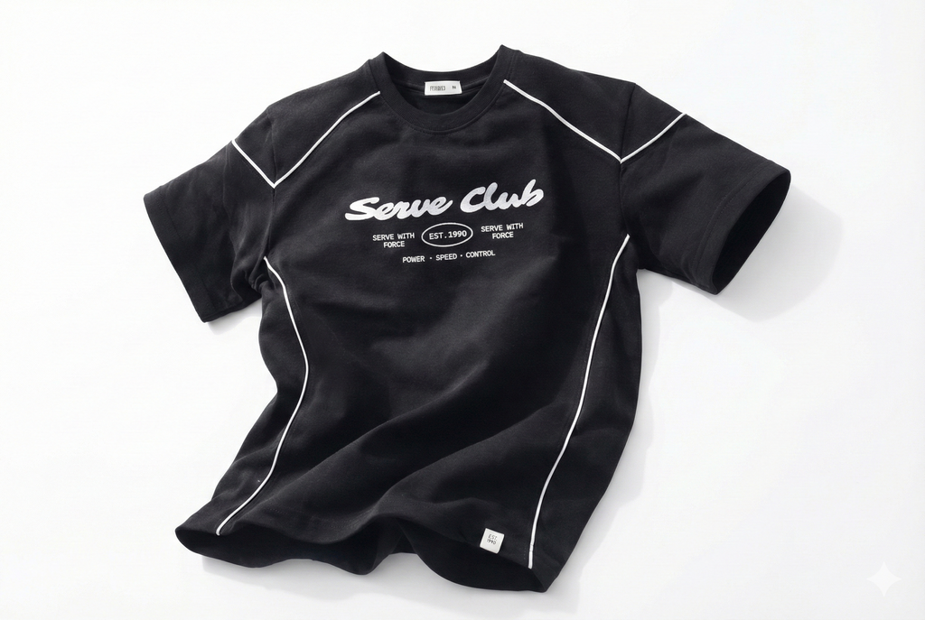 Serve Club Premium Black T-Shirt